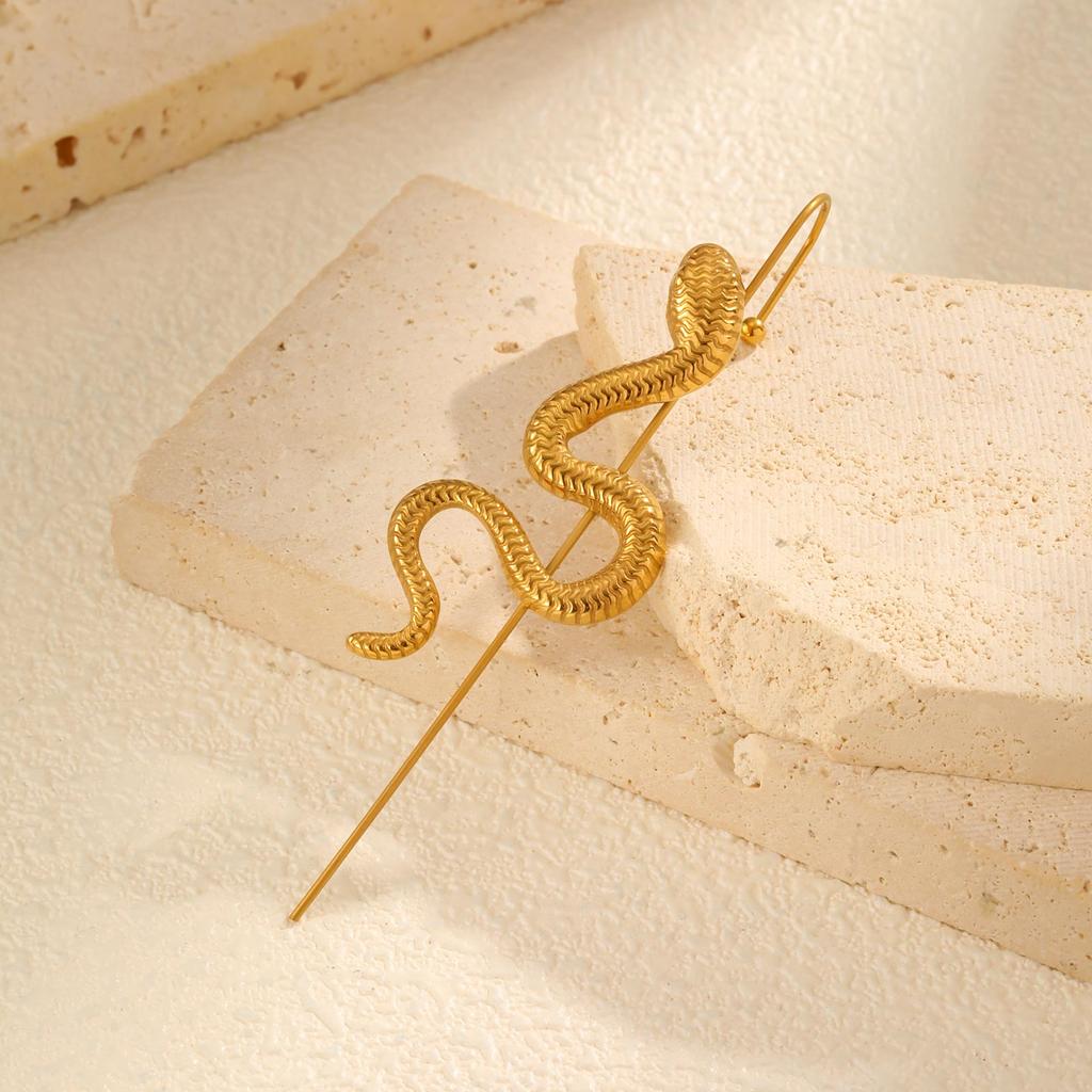 1Pcs Statement Serpentine Ear Hanging Earrings for Women,Gold/Silver Color Stainless Steel Earrings,2026 Fashion Party Jewelry