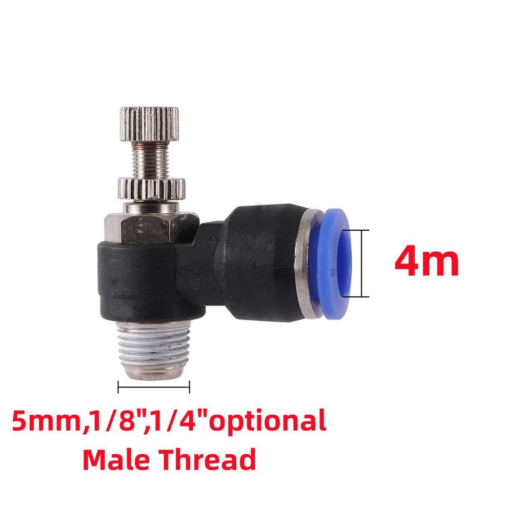 Water Tank Pneumatic Regulating Valve 1/8"1/4"3/8"1/2"BSP Male Thread Joint 4/6/8/10/12mm Garden Aquarium Fish Tank Pipe Fitting