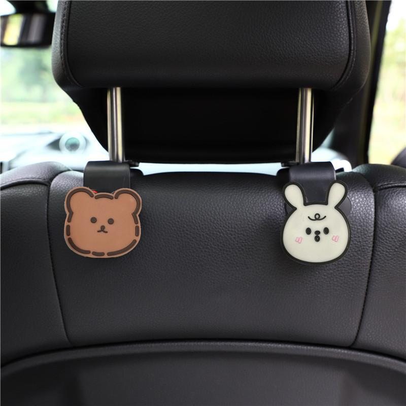 Car Cartoon Cute Seat Back Hooks In Various Colors For Car Interior Decoration