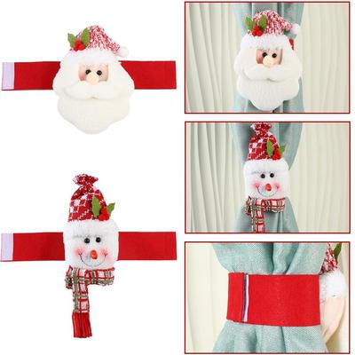 Christmas Curtain Tiebacks Festive Holiday Decor High Quality Fade Resistant Easy Install No Tools Versatile for Doors Cabi H4J5