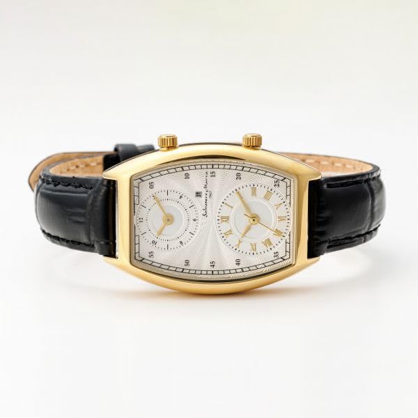 Authentic Salvatore Marra Wristwatch SM23107-GDWHBK, Water Resistant, Tonneau Case, Dual Time, GDWHBK [Parallel Import]