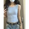 Korean Style Slimming Women's Summer Vest with Chest Pad and Bow Top