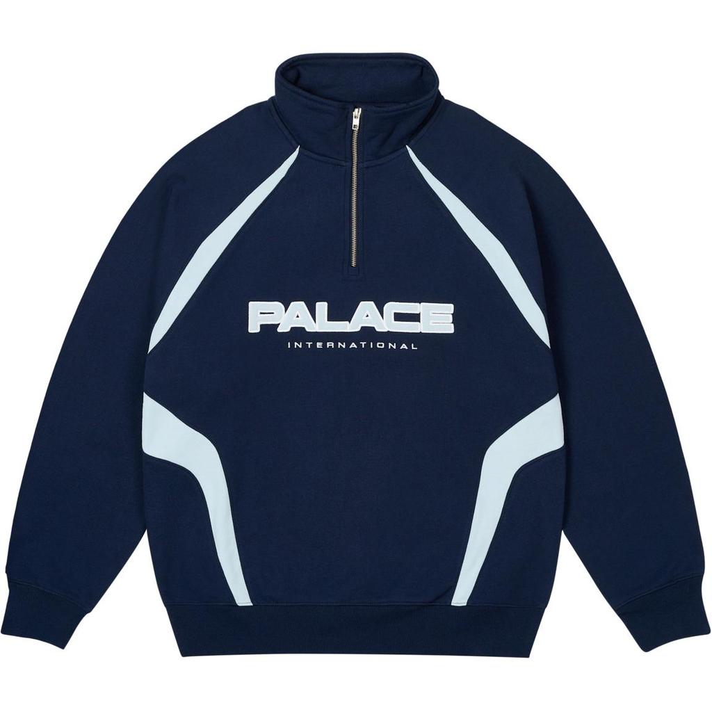 Palace International 1/4 Zip Navy Unisex Tops Blue P27CS215
