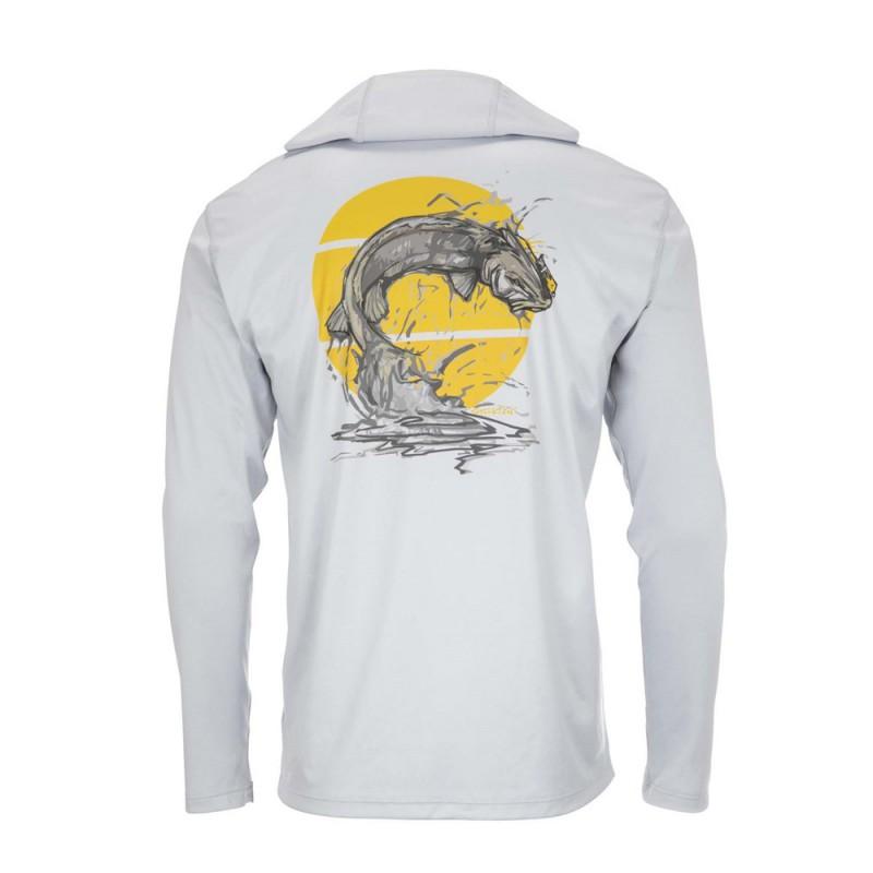 Mens Womens Quick-Dry UV Protection Hooded Fishing Shirt Long Sleeve Breathable Outdoor Performance Top