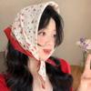 Vintage Floral Headscarf Women Bandana Head Wrap Hair Clips Headwear Summer Travel Beach Hair Accessories