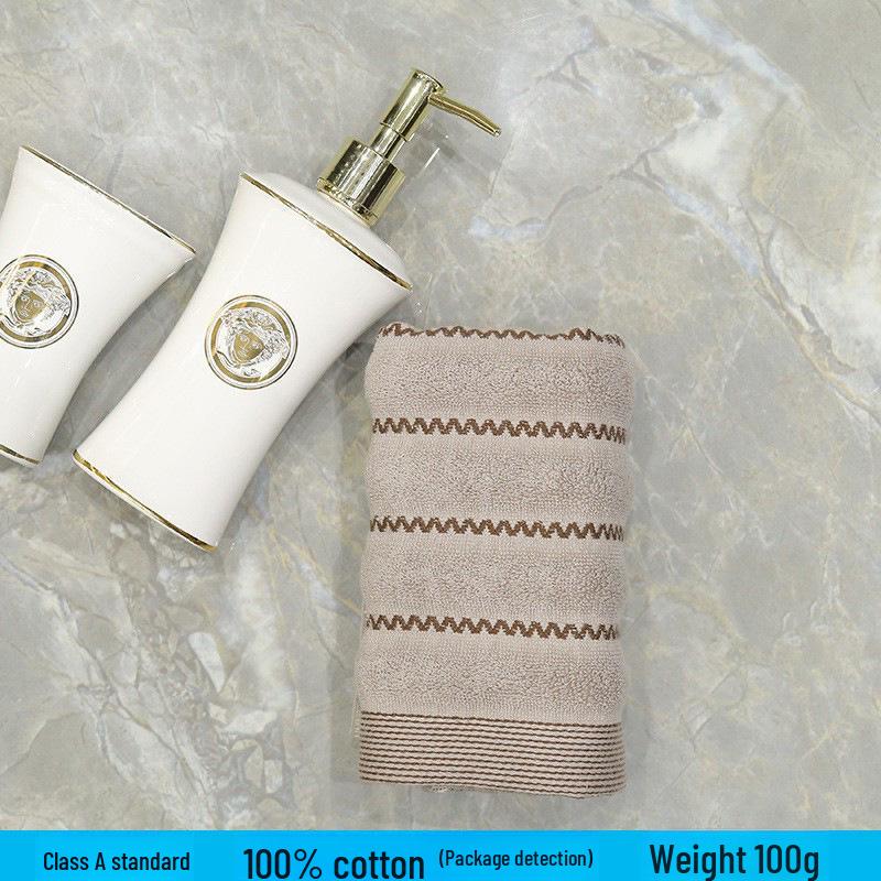 Thickened Absorbent Pure Cotton Bath Towel for Household and Face Wash