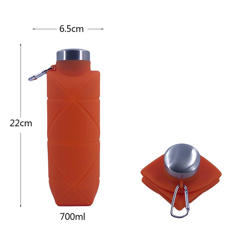 Sticlă de apă pliabilă reutilizabilă din silicon fără BPA, pliabilă, sticlă de apă de călătorie, stil fitness camping, drumeții spo