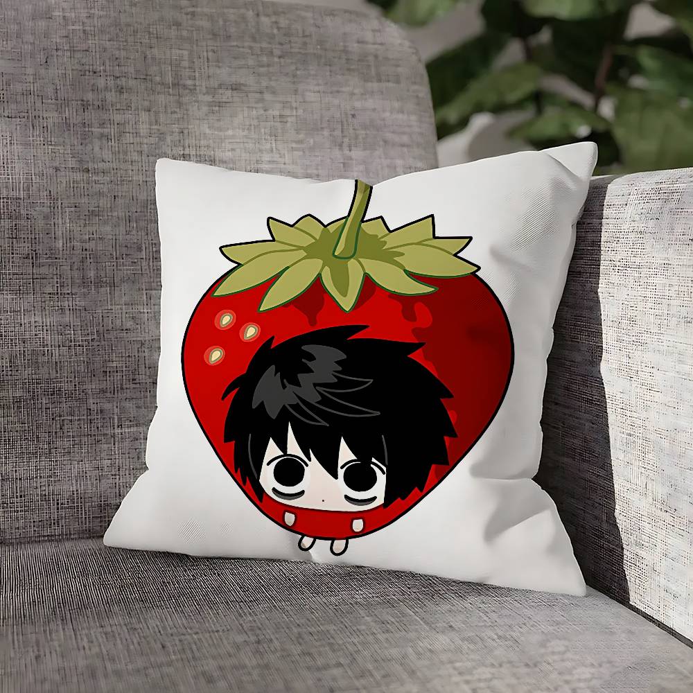 D-Death Misa L Yagami N-Note Pillow Case For Sofa Decor Car Office Room Printing Cushion Cover Decorations and Protector
