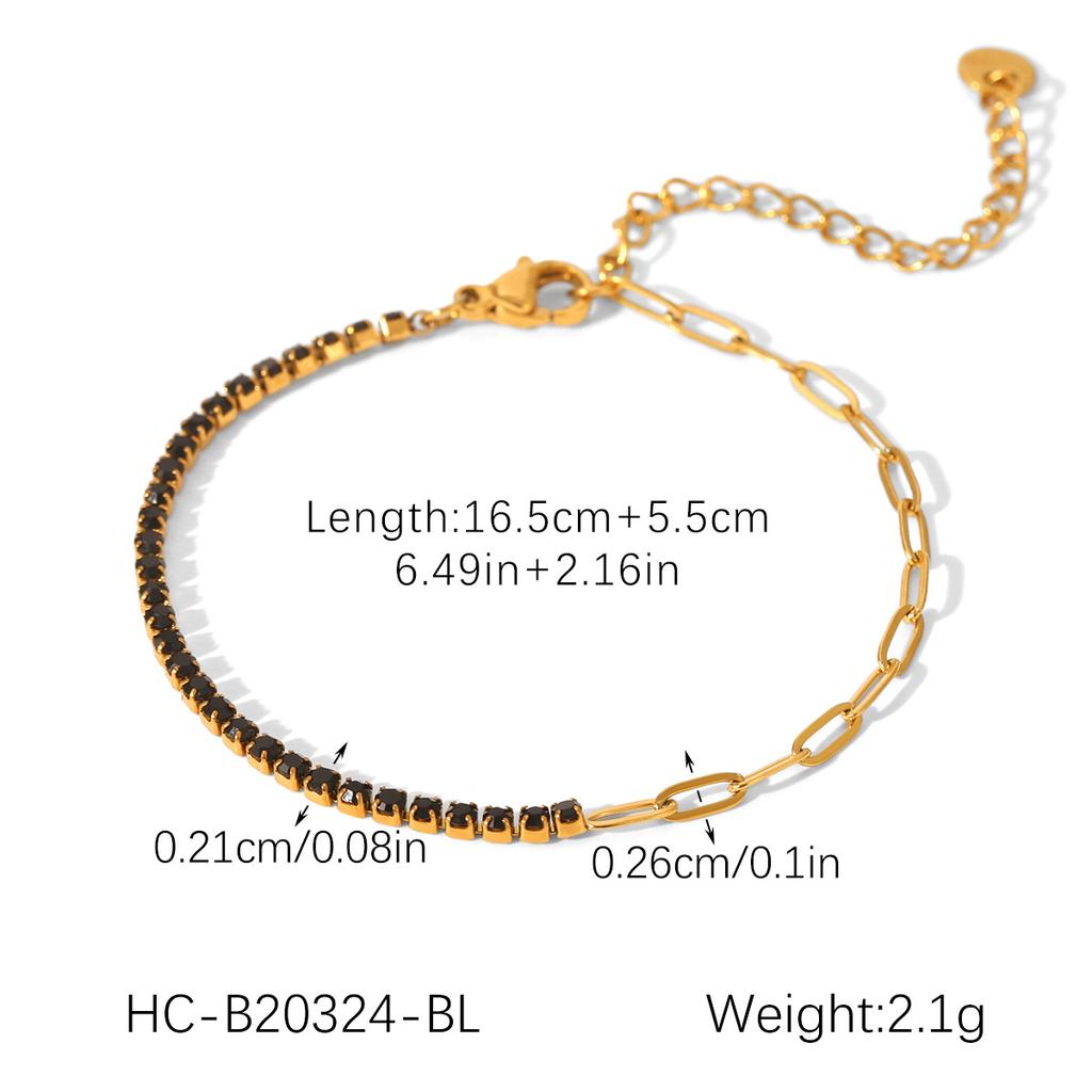 Elegant Cross Chain Zircon Bracelet Stylish Versatile Titanium Steel Jewelry Accessory