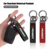 Leather Car Emblem Keychain Keyring Key Chain Badge Pendant For Peugeot 206 207 P208 306 307 308 408 107 2008 3008 Accessories