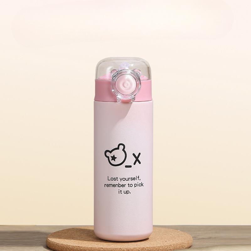 Creative Cartoon Stainless Steel Thermos Cup Portable Water Cup Bouncing Pea Cup Male and Female Students