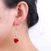 E246 Rhinestone Love Rose Earrings Stud Earrings Earrings Ear Hanging Yiwu Jewelry Heart Inlay