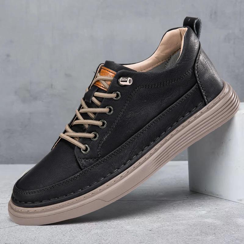 Fashion Handmade Genuine Leather Mens Shoes Design Sneakers Man Comfortable Men Casual Shoes Outdoor Hot Sale Moccasins Driving Shoes