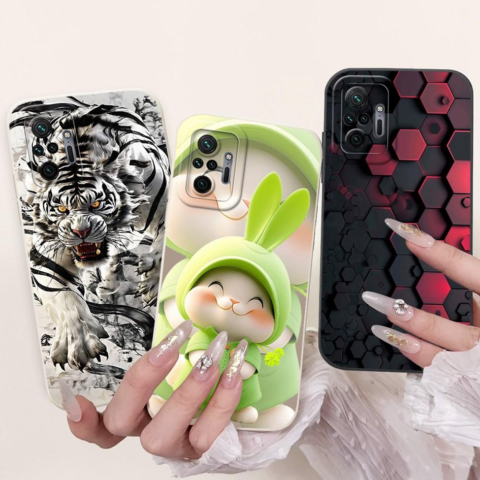 For Redmi Note 10 Pro 4G Case Cover Silicone Cute Cat Fashion Butterfly Flowers Love Funny Painted Phone Case M2101K6G M2101K6R