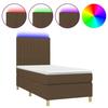 Exclusive House - Slatted Bed Base Mattress and LED Dark Brown 100x200 Cm