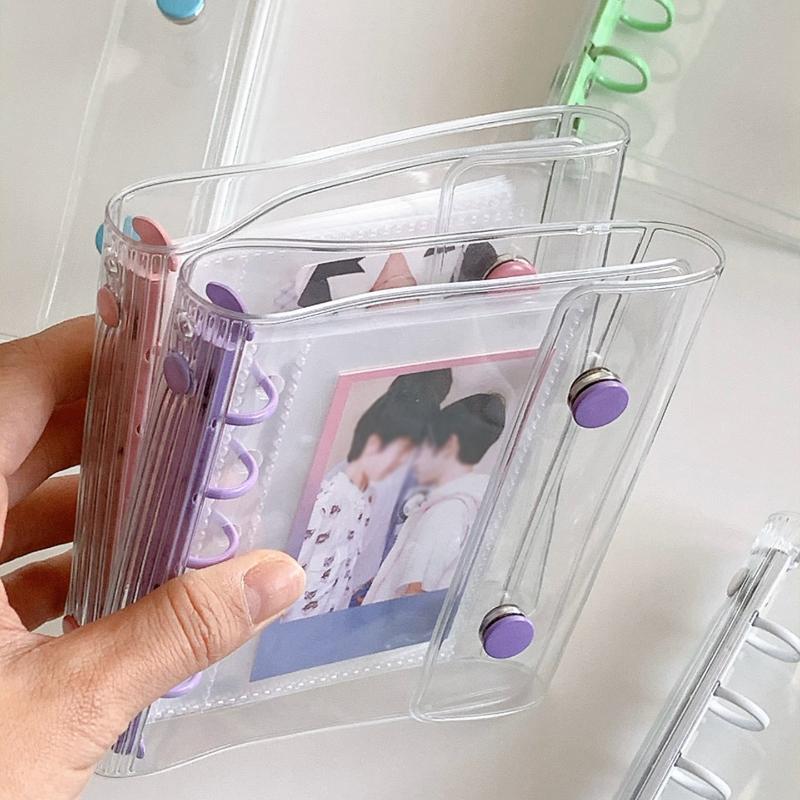 M5 Widening Double Button Transparent Pvc Soft Cover Binder Cover Journal Sketchbook Accessories Diary Office Supplies
