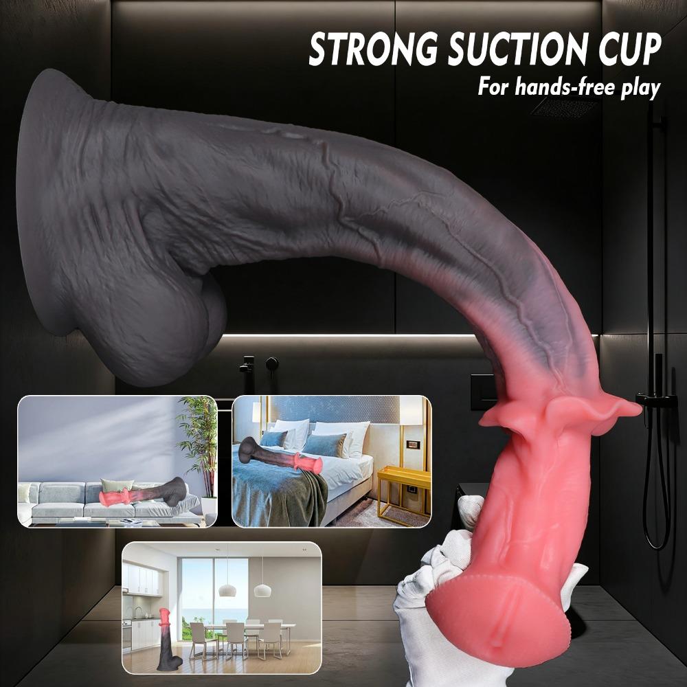Soft Silicone Horse Cock Fantasy Dildo with Suction Cup Adult Pleasure Toy