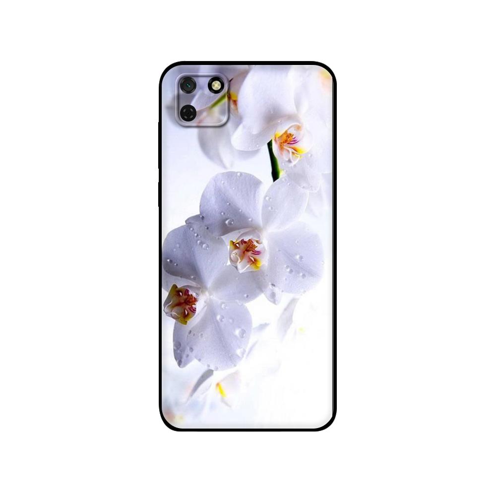 Black Tpu Case For Huawei Y9S Y6S Y8S Y5P Y7P Y8P Case For Huawei Y5 Lite Prime 2018 Y6 2019 Cover Orchid Flowers Colorfu