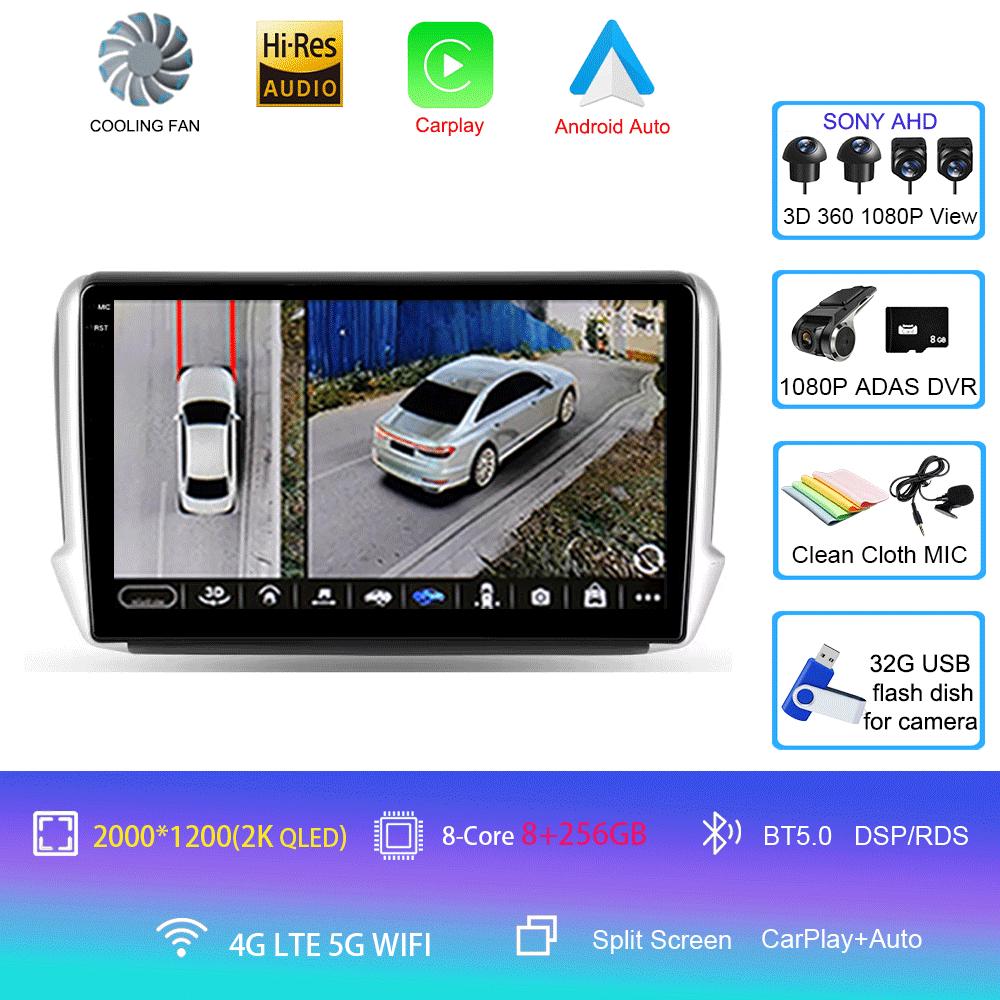 Car Radio Android 14 Carplay For Peugeot 2008 208 Multimedia System 2012 - 2018 Navigation GPS Multimedia Player WiFi+4G Stereo
