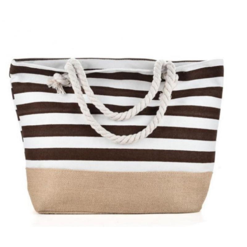 New beach bag striped, casual bag underarm bag women's shoulder bag women's canvas bag