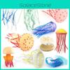 Marine Life Plastic Jellyfish Statue Static Tabletop Ornament For Decor Home
