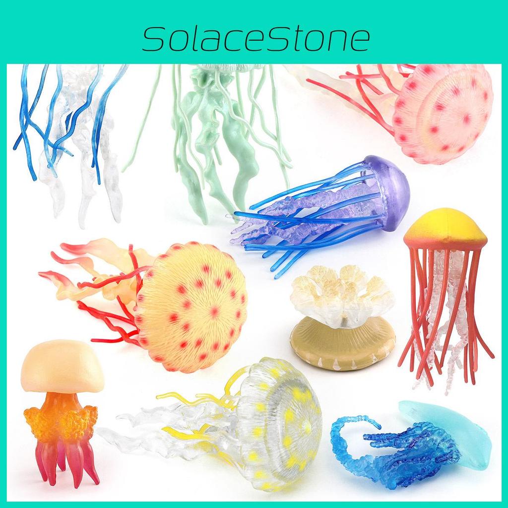 Marine Life Plastic Jellyfish Statue Static Tabletop Ornament For Decor Home