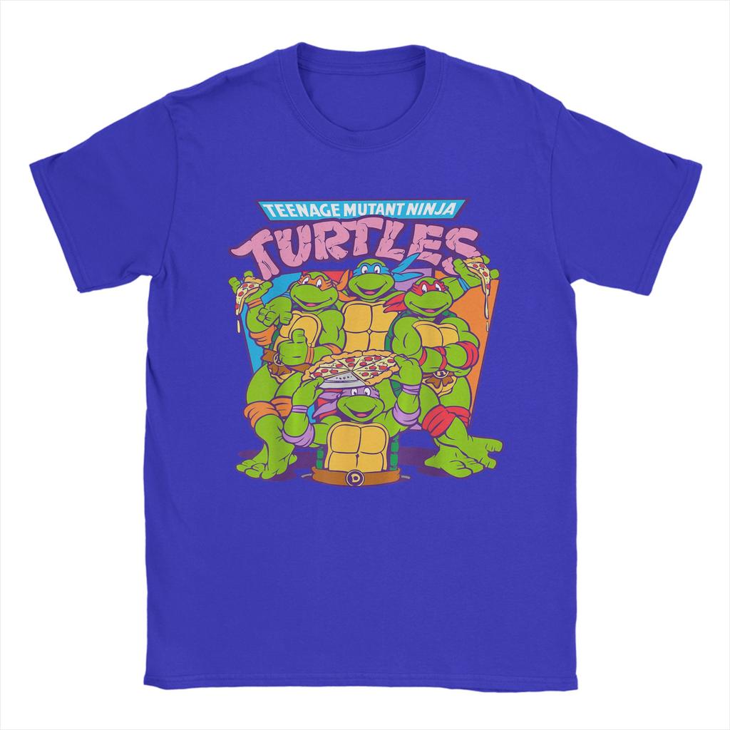 Men TShirts Ninja Turtles Pizza Smiles Novelty 100 Cotton Tee Shirt Short Sleeve T Shirt O Neck Clothes Graphic Printed