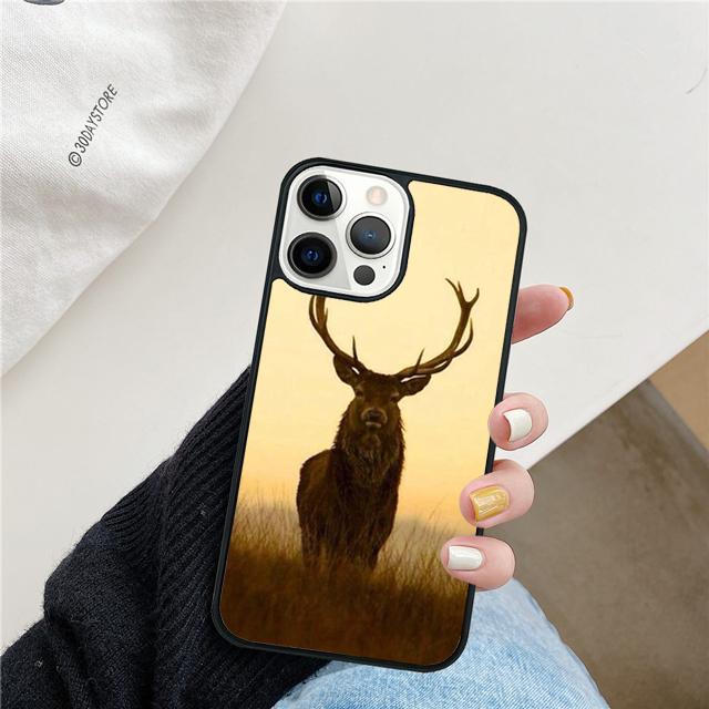 Beautiful Nature Wild Reindeer Moose Stag Phone Case Cover For iPhone 17 Air 15 16 14 13 12 Pro Max 11 Pro Max Plus