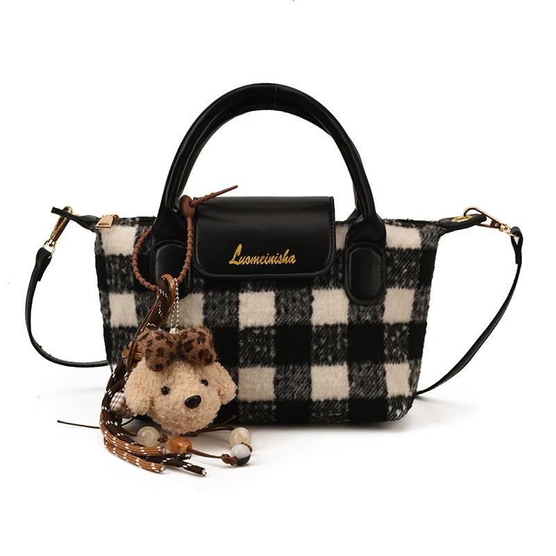 Women's Plaid Crossbody Mini Handbag - Niche Autumn/Winter Design