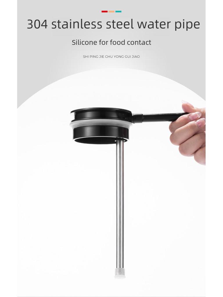 Compact Stainless Steel Press Type Thermos with Integrated Air Pressure