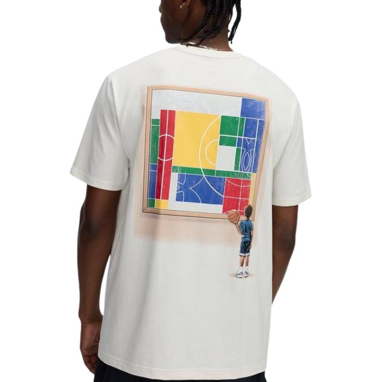 Under Armour Museum Color Block Print Loose Fit Sports Casual Short Sleeve T-Shirt Men Tops Rock 1390172-279