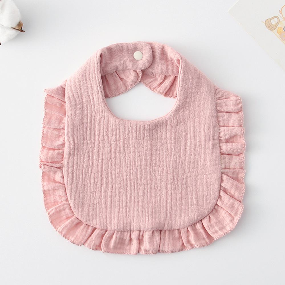 Ruffle Baby Drool Bibs: Pure Cotton Printed Lace Bibs