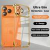 Plating Frameless Case For iPhone 17 16 15 14 13 Pro Max 17Pro Ultra Thin Shockproof Clear Cover For iPhone17 16 Pro Max