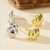 Geometric Horn-Shaped Stud Earrings Women Sterling With 18K Gold Plating Modern Minimalist Fashion Jewelry