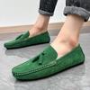 Scarpe Piatte Moda Scarpe da Esterno Uomo Scarpe Casual Uomo Scarpe Moda Uomo Pelle Scamosciata Fatta a Mano 2025 Nuovi Mocassini in Pelle da Uomo Slip-on Uomo