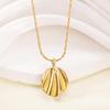 Personalized Fashion Stainless Steel Shell Pendant Necklace - Women's Versatile Titanium Steel Jewelry