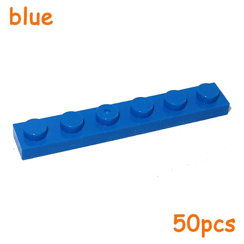 Non-Toxic 50Pcs 3666 Size 1X6 Dot Plate Moc Assemble Particles Diy Building Blocks 1*6 Figures Bricks Educational Creative Toy For Kid