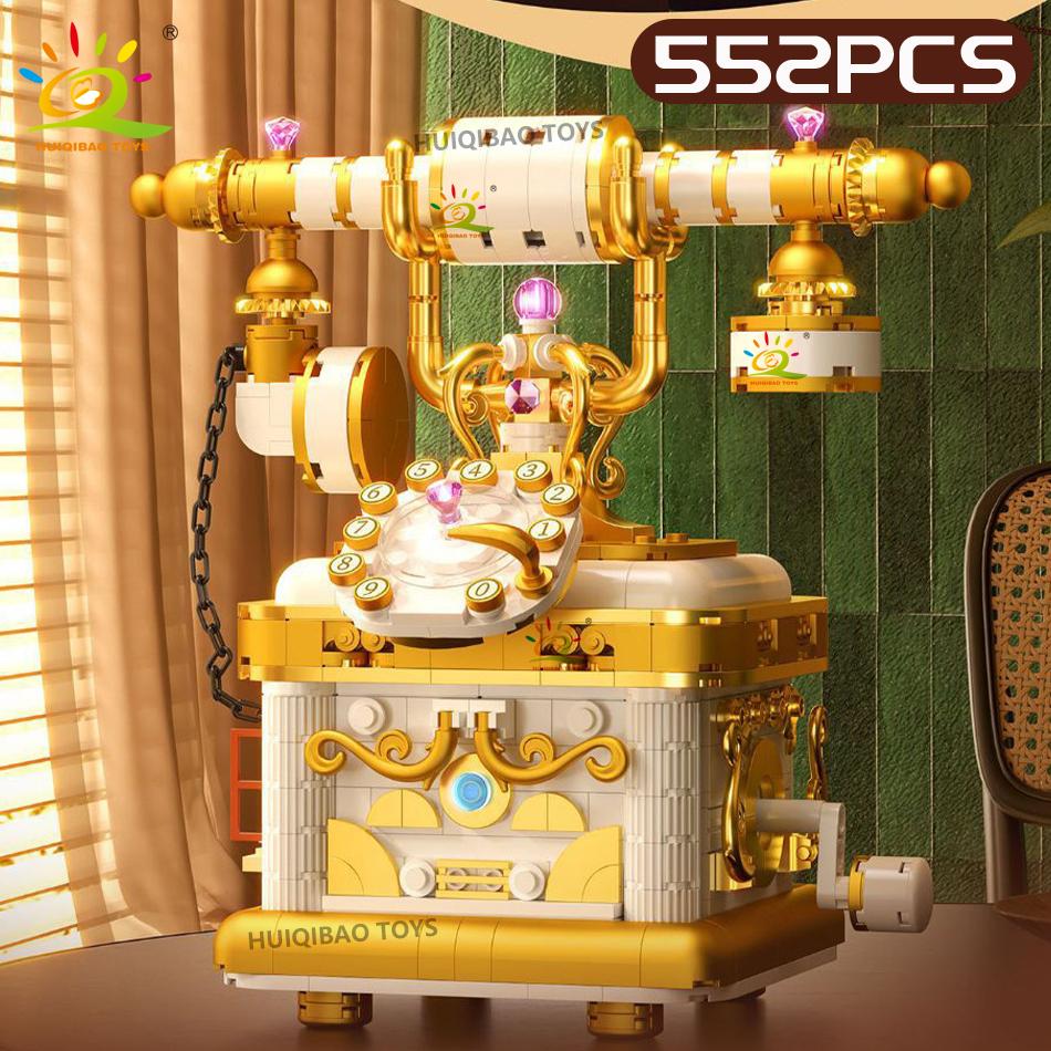 Non-Toxic Moc Vintage Camera Coffee Machine Model Building Blocks Diy Telephone Projector Ornament Bricks Toys For Adult Gift