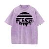 Outdoor Forest Mountain Cotton Adult Short Sleeve Tops Tees Lose Mother Day Washed Tshirts Graphic Crew Neck Washed TShirt