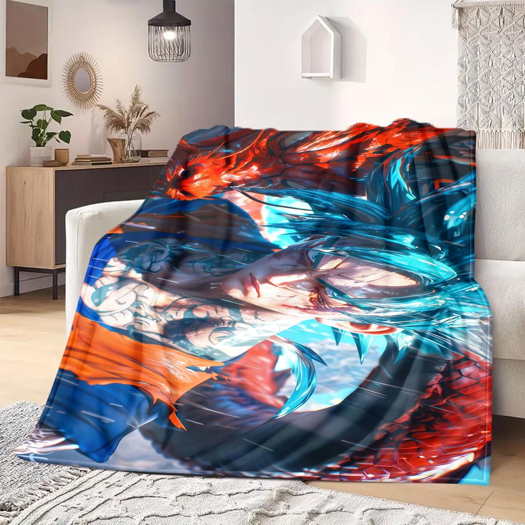 Son Goku Print Blanket Warm Comfortable Flannel Blanket Suitable for Bedrooms,Sofas, Beds,Chairs,Travel 138