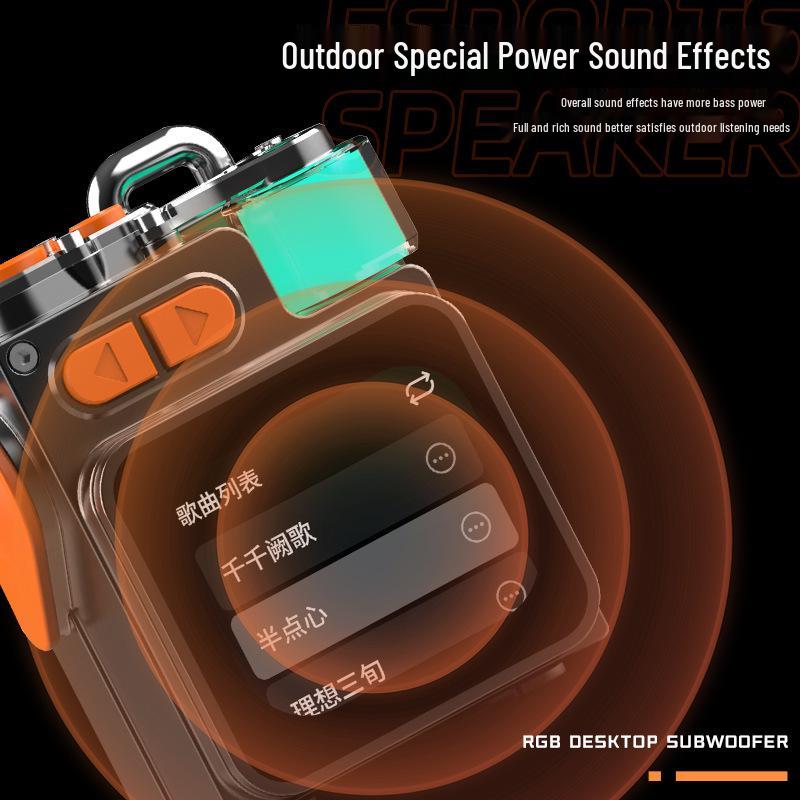 Portable Mini Bluetooth Speaker K15 with Display Screen & Atmosphere Light