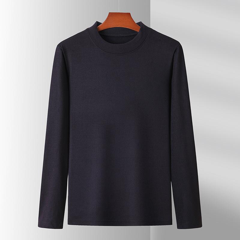 Long-sleeved T-shirt Men's Business Casual Solid Color Loose Sweatshirt Round Neck Inner Base Shirt Top