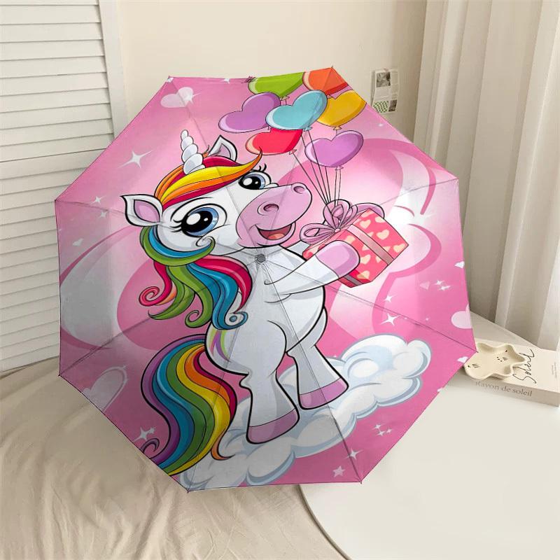 

1PC Unicorn Balloons Umbrella-8-Rib Reinforced, Automatic Open, Lightweight & Durable, Fashion Accessory for Outdoor-D338