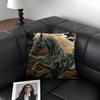 Printing Stylish Horse Fashion Cushion Cover Natural Linen Organic Fabric DoubleSided Printing Sofa Home Decor Gift Pillow Case