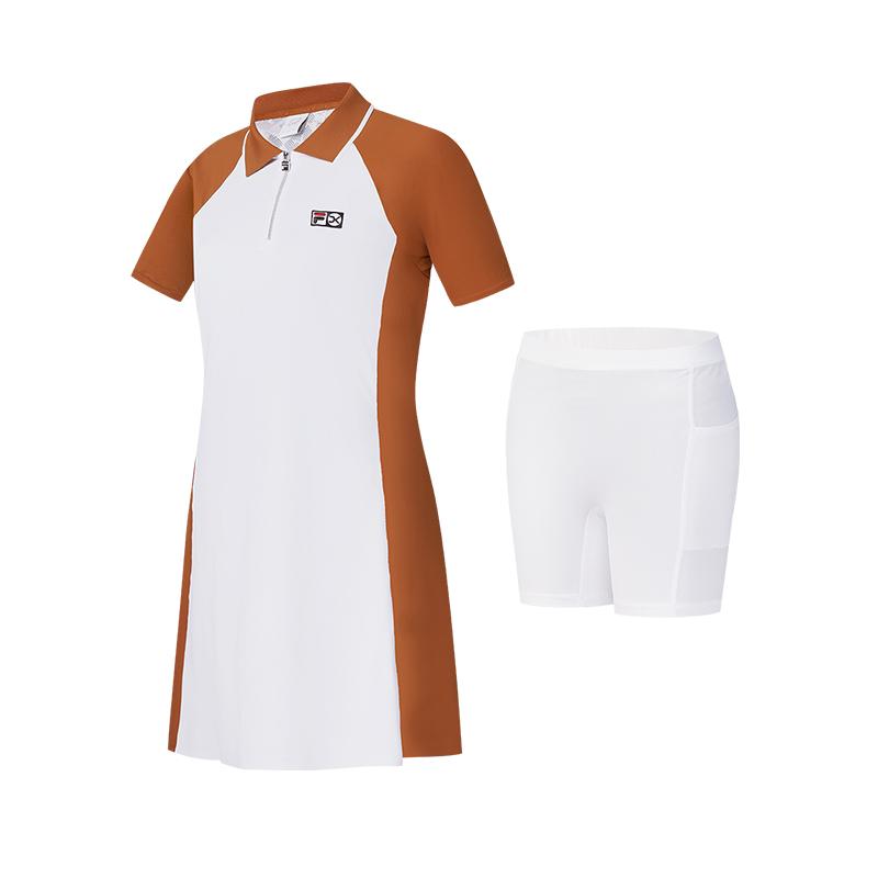 FILA Tennis Susan Skirt Fashion Versatile Simple Casual Sports Comfortable Dress With Shorts And Short Sleeves Women Dresses A11W523321F-OR