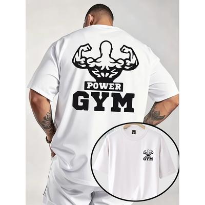 Muscle Power Gym Herren Baumwolle T-Shirt Weiß Sommer Lässig Athletisch Lockerer Schnitt Trendige Streetwear