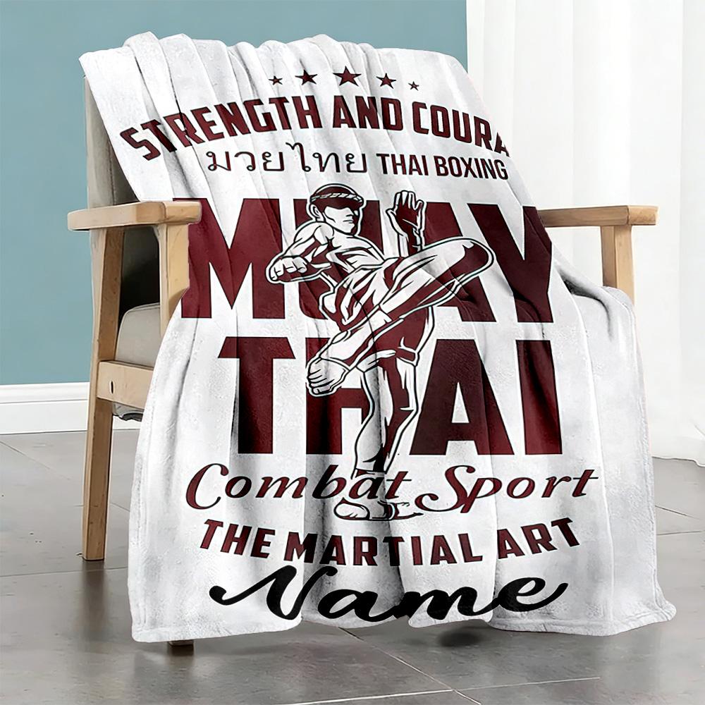Men's Judo Customize Text Blanket Multi-purpose Personalized Blanket Ultra-Soft for Bedding Livingroom Seaside Picnics All-Season Use