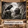 Skull Gothic (45) Theme Wall Tapestry Customized With Name Text Personalized Hanging Tapestry For Bedroom Living Room Decor