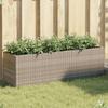 Vidaxl Garden Planter With 3 Inserts, Grey, 105X30X32 Cm, Rattan Pe