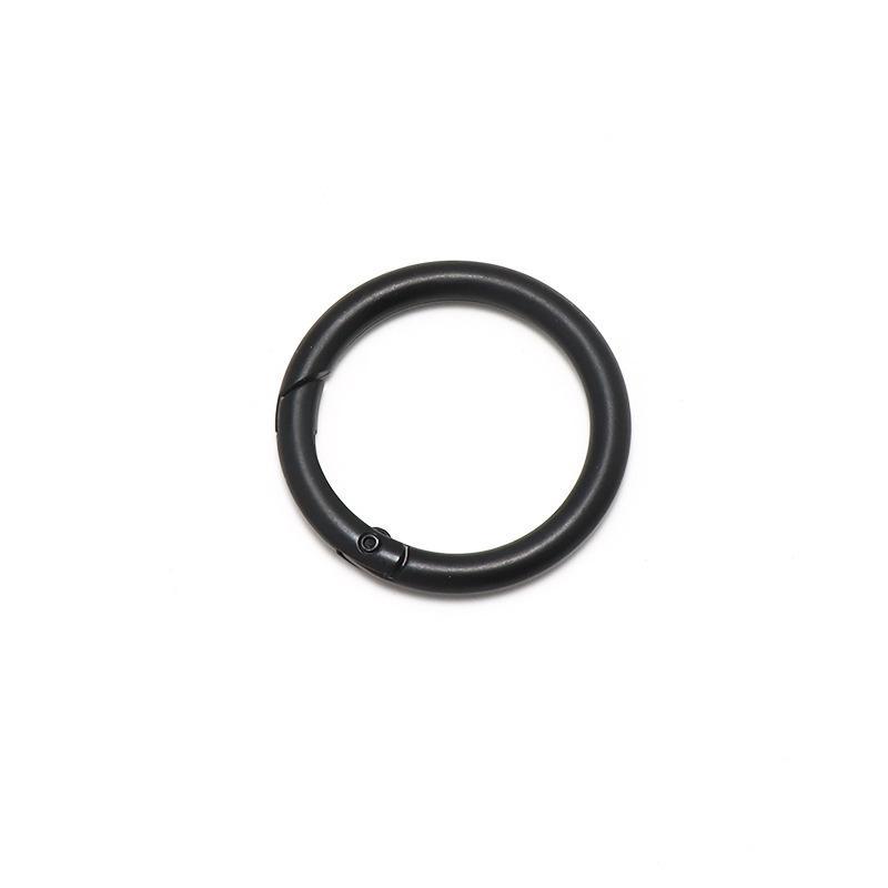 Black Metal Spring O Rings Durable Rustproof Multiple Sizes For Diy Craft Bag Making Keychain Accessories